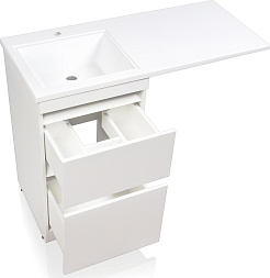 Style Line Тумба с раковиной Даллас 110 L Люкс, белая PLUS эмаль – фотография-4